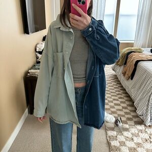 Women's Two-Tone Button Down Shirt